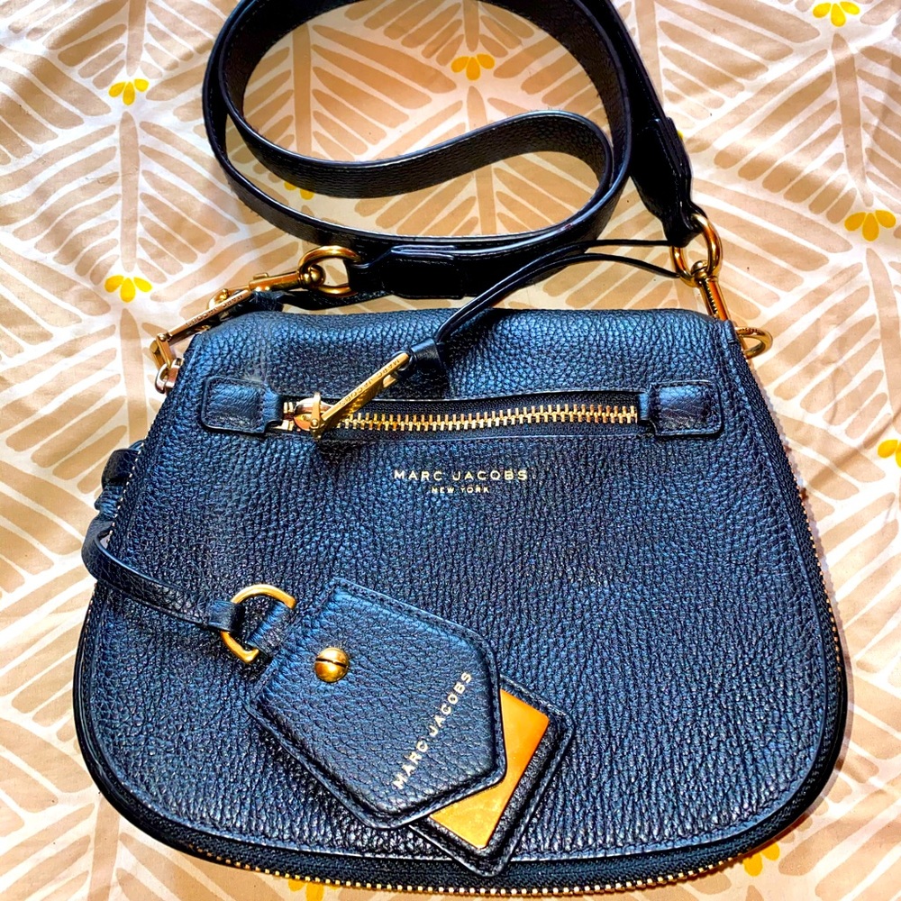 Black Leather Marc Jacobs saddle bag